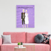 Halloween Skelet Koppel Trouwfeest Ingepakt Canvas Afdruk (Insitu (Woonkamer))