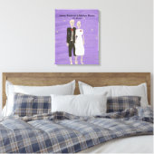 Halloween Skelet Koppel Trouwfeest Ingepakt Canvas Afdruk (Insitu (Slaapkamer))