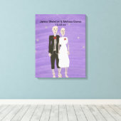 Halloween Skelet Koppel Trouwfeest Ingepakt Canvas Afdruk (Insitu (Houten vloer))