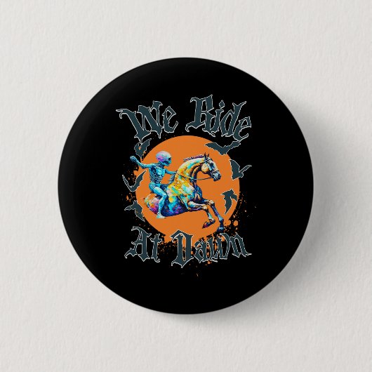 Halloween skelet kostuum ronde button 5,7 cm (Voorkant)