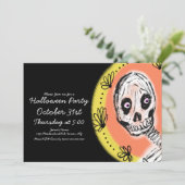 Halloween Skelet Kunstfeest Kaart (Staand voorkant)