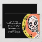 Halloween Skelet Kunstfeest Kaart (Voorkant / Achterkant)