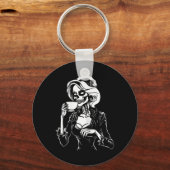 Halloween Skelet Lazy Skull Drink Koffiekosten Sleutelhanger (Voorkant)