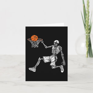 Halloween skelet Leuke basketbalspeler Slam Kaart