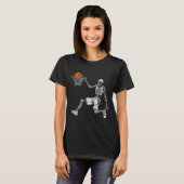 Halloween skelet Leuke basketbalspeler Slam T-shirt (Voorkant volledig)