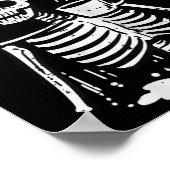 Halloween Skelet Messy Bun Koffie Grappig Kostuum Poster (Hoek)