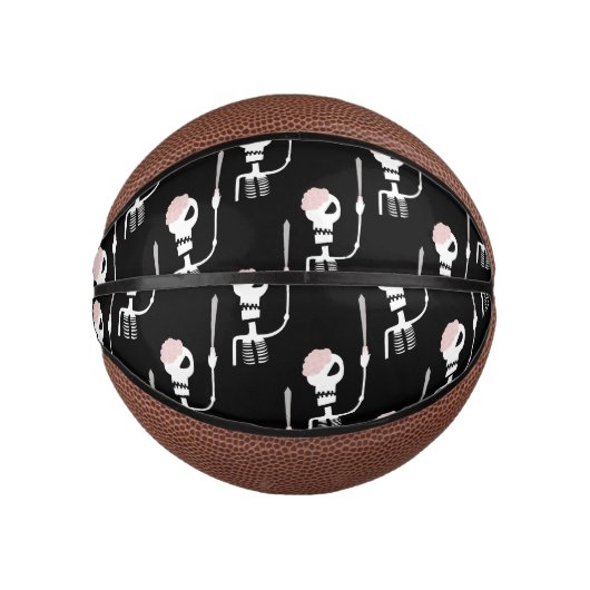 Halloween skelet met een zwaard basketbal (Voorkant)