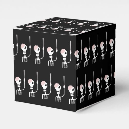 Halloween skelet met een zwaard bedankdoosjes (Voorkant Zijde)
