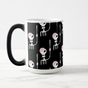 Halloween skelet met een zwaard magische mok