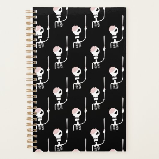 Halloween skelet met een zwaard planner (Voorkant)