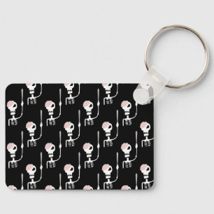 Halloween skelet met een zwaard  sleutelhanger