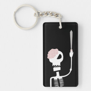 Halloween skelet met een zwaard sleutelhanger