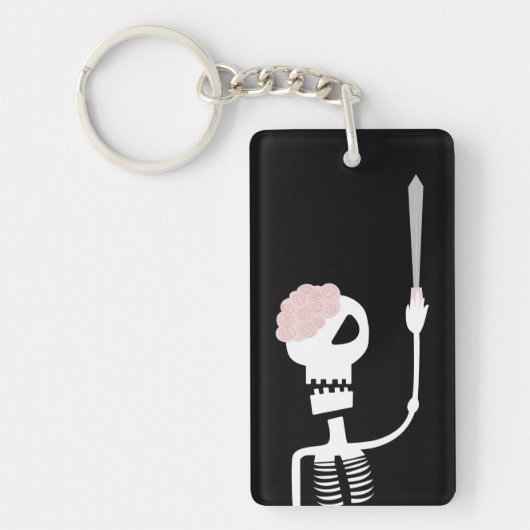 Halloween skelet met een zwaard sleutelhanger (Voorkant)