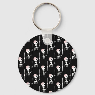 Halloween skelet met een zwaard sleutelhanger