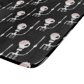 Halloween skelet met een zwaard snijplank (Hoek)