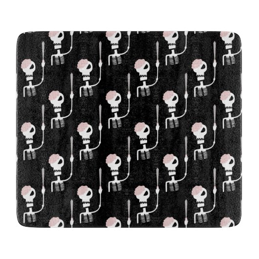 Halloween skelet met een zwaard snijplank (Voorkant)