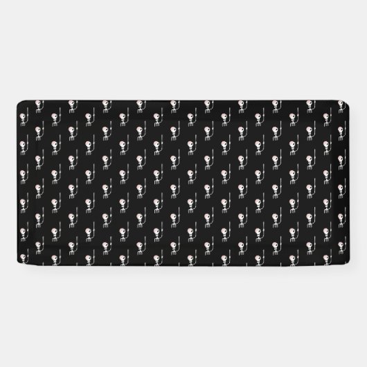 Halloween skelet met een zwaard spandoek (Horizontaal)