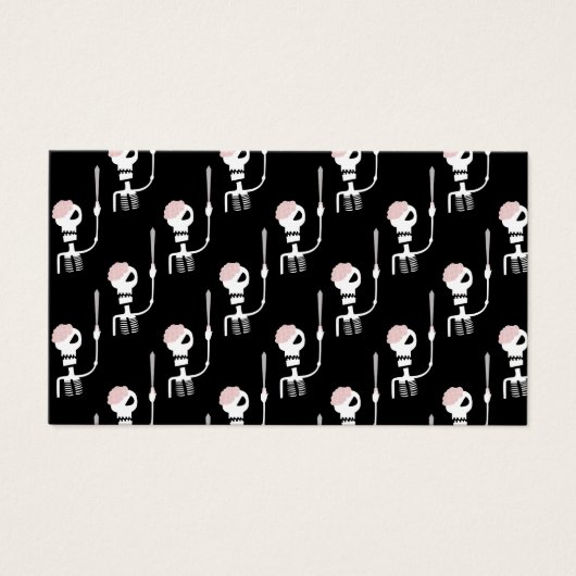 Halloween skelet met een zwaard visitekaartje (Voorkant)