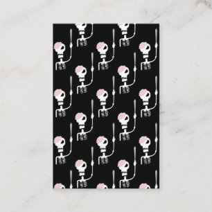 Halloween skelet met een zwaard visitekaartje