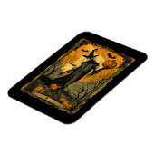 Halloween Skelet met Evil Pumpkin Tarot Kaart Magneet (Linkerzijde)