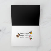 Halloween skelet met kerst pet feestdagen kaart (Binnen)