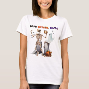 HALLOWEEN SKELET MET KOFFIE T-SHIRT