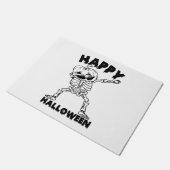 Halloween Skelet met Pompoen - Happy Halloween Deurmat (Schuin)