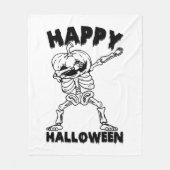 Halloween Skelet met Pompoen - Happy Halloween Fleece Deken (Voorkant)