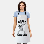 Halloween Skelet met Pompoen - Happy Halloween Schort (Gedragen)