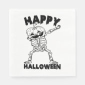 Halloween Skelet met Pompoen - Happy Halloween Servet (Voorkant)