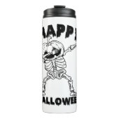 Halloween Skelet met Pompoen - Happy Halloween Thermosbeker (Voorkant)