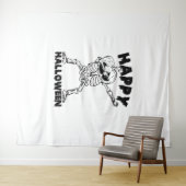 Halloween Skelet met Pompoen - Happy Halloween Wandkleed (In Situ (horizontaal))