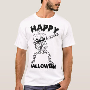 Halloween skelet met pompoen - Prettige Halloween T-shirt