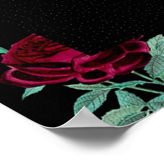 Halloween skelet met Roos Poster (Hoek)