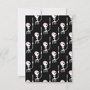 Halloween-skelet met zwaard bedankkaart