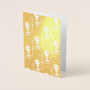 Halloween-skelet met zwaard folie kaarten