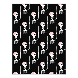 Halloween-skelet met zwaard foto afdruk