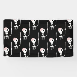 Halloween-skelet met zwaard spandoek