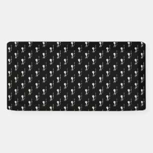 Halloween-skelet met zwaard spandoek