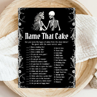 Halloween Skelet Naam Die Taart Bruidsfeest Spel Kaart