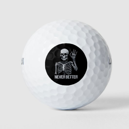 Halloween Skelet - Nooit beter I Golfballen (Voorkant)