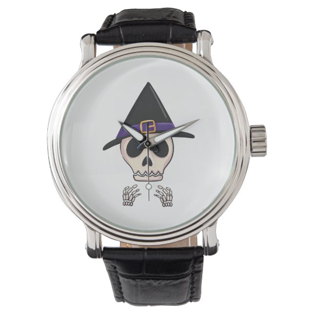 Halloween Skelet ontwerp, Spooky Halloween Horloge (Voorkant)