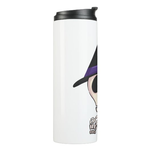 Halloween Skelet ontwerp, Spooky Halloween Thermosbeker (Gedraaid links)