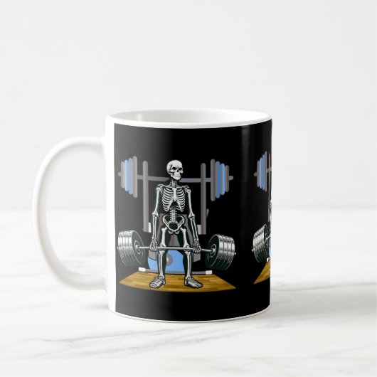 Halloween Skelet Overheidsagentschapdlift Grappig Koffiemok (Links)