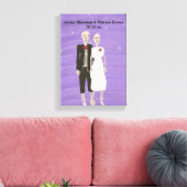 Halloween Skelet Paar Bruiloft Verpakt Canvas (Insitu (Woonkamer))