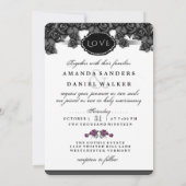 Halloween Skelet Paars samen met Kaart (Achterkant)