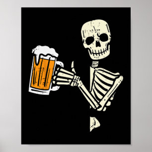Halloween Skelet Papa Grappig Lazy Skull Kostuum P Poster
