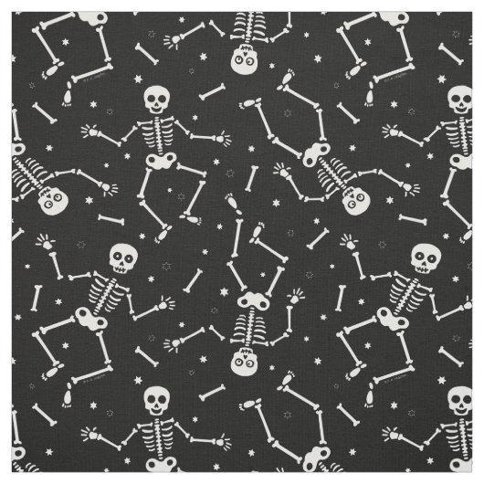 Halloween Skelet Patroon Stof (Swatch)