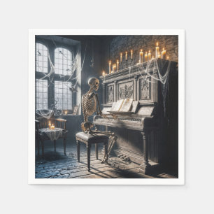 Halloween Skelet Pianist Servet