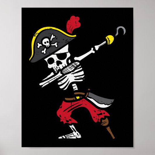 Halloween Skelet Pirate Dab Kostuum Jongen Kinder Poster (Voorkant)